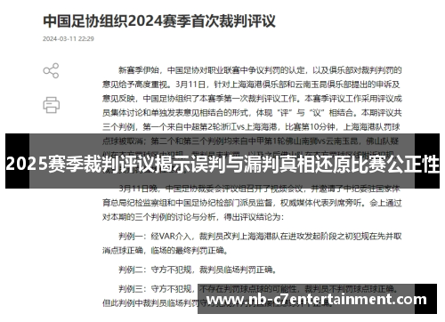 2025赛季裁判评议揭示误判与漏判真相还原比赛公正性
